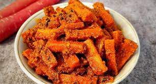 Carrot Aachar in a glass jar
