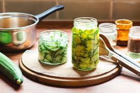 Cucumber Aachar in a glass jar