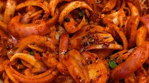 Onion Aachar in a glass jar