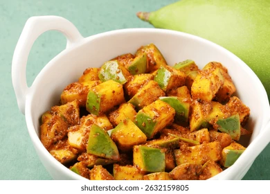 Pear Aachar served in a traditional glass jar